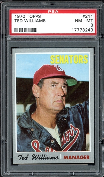 1970 Topps #211 Ted Williams PSA 8 NM-MT