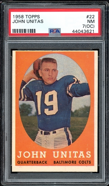 1958 Topps #22 John Unitas PSA 7 NM (OC)