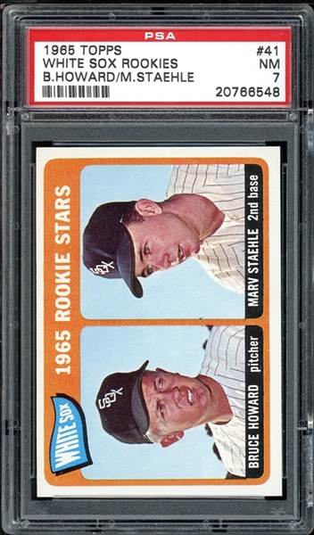 1965 Topps #41 White Sox Rookies (B. Howard/M Staehle) PSA 7 NM