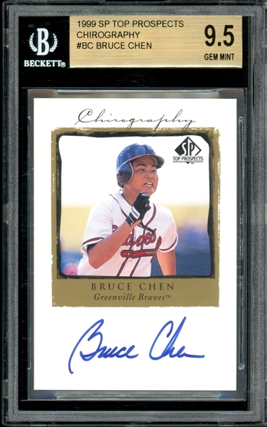 1999 SP Top Prospects Chirography #BC Bruce Chen BGS 9.5 GEM MINT