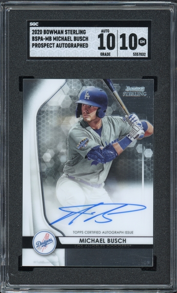 2020 Bowman Sterling #BSPA-MB Michael Busch Prospect Autographed SGC 10 GEM MINT AUTO 10