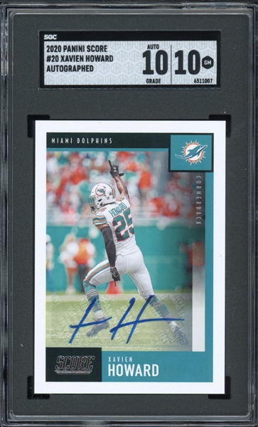 2020 Panini Score #20 Xavien Howard Autographed SGC 10 GEM MINT AUTO 10