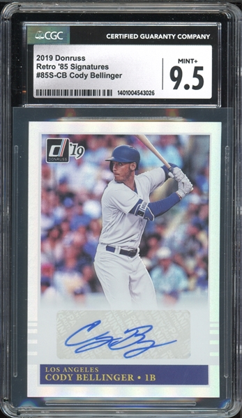 2019 Donruss Retro 85 Signatures #85S-CB Cody Bellinger CGC 9.5 MINT+ AUTO 10