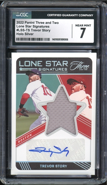 2022 Panini Three And Two Lone Star Signatures #LSS-TS Trevor Story Holo Silver (16/49) CGC 7 NM AUTO 10