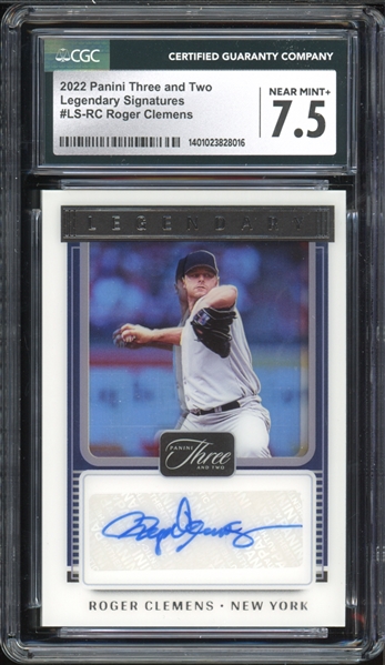 2022 Panini Three And Two Legendary Signatures #LS-RC Roger Clemens (5/25) CGC 7.5 NM+ AUTO 9