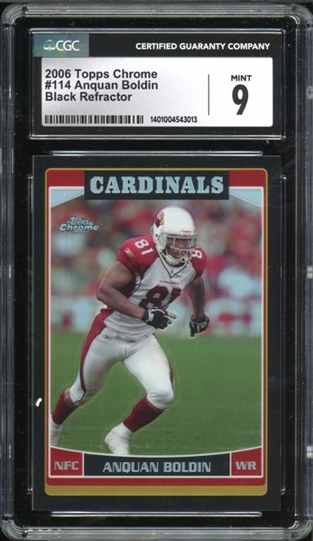 2006 Topps Chrome #114 Anquan Boldin Black Refractor CGC 9 MINT