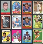 1950s-80s Football Shoebox Collection Of 25 With Stars HOFers Rookies