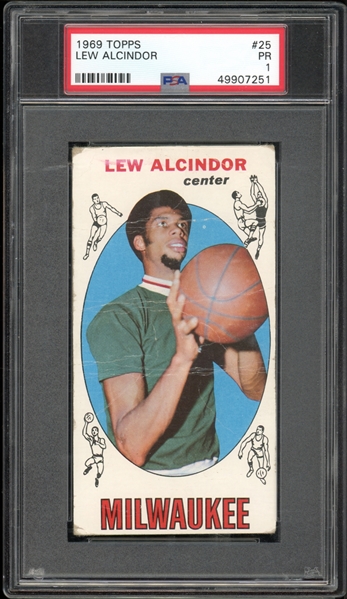 1969 Topps #25 Lew Alcindor PSA 1 PR