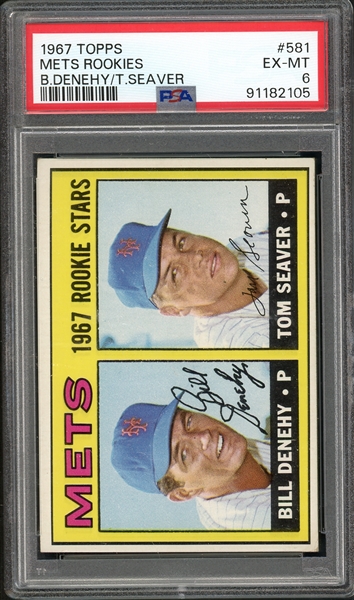 1967 Topps Mets Rookies #581 Tom Seaver PSA 6 EX-MT