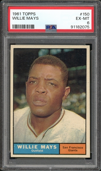 1961 Topps #150 Willie Mays PSA 6 EX-MT