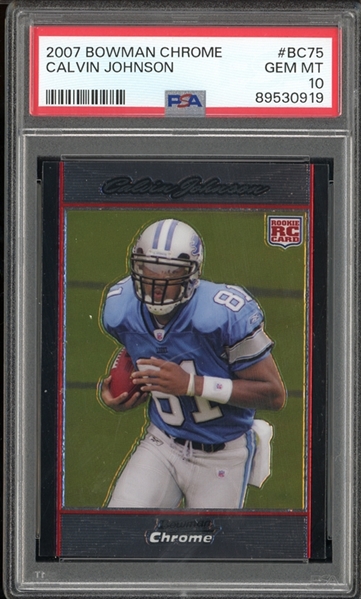 2007 Bowman Chrome #BC75 Calvin Johnson PSA 10 GEM MINT