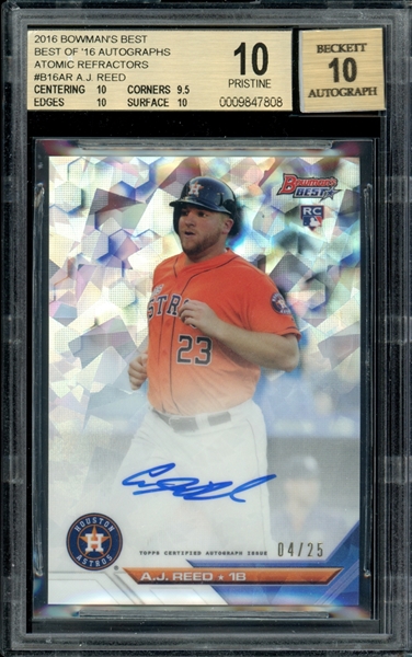 2016 Bowmans Best - Best Of 16 Atomic Refractors #B16AR A.J. Reed (4/25) BGS 10 PRISTINE AUTO 10