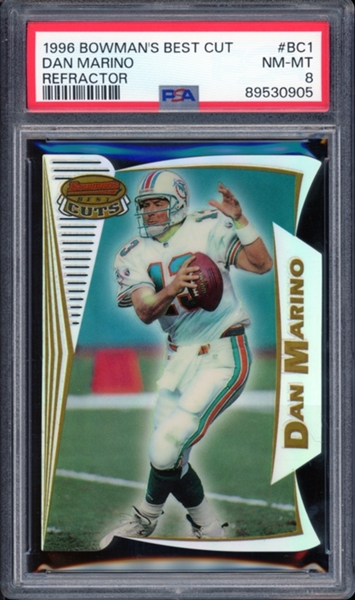 1996 Bowmans Best Cut Refractor #BC1 Dan Marino PSA 8 NM-MT