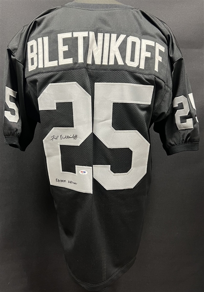 Fred Biletnikoff Signed Jersey With Inscription PSA Authenticated  