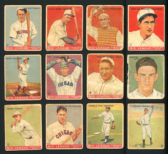 1933 Goudey Shoebox Collection Of 154 Cards With 36 HOFers And Low Numbers