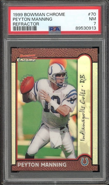 1999 Bowman Chrome Refractor #70 Peyton Manning PSA 7 NM