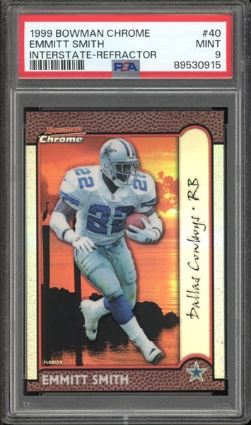 1999 Bowman Chrome Interstate - Refractor #40 Emmitt Smith PSA 9 MINT