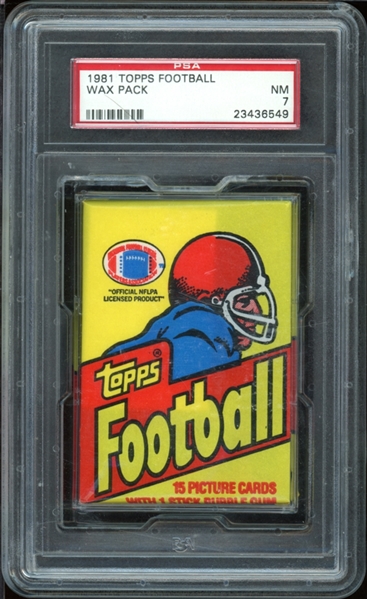 1981 Topps Football Wax Pack PSA 7 NM