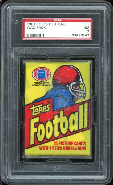 1981 Topps Football Wax Pack PSA 7 NM