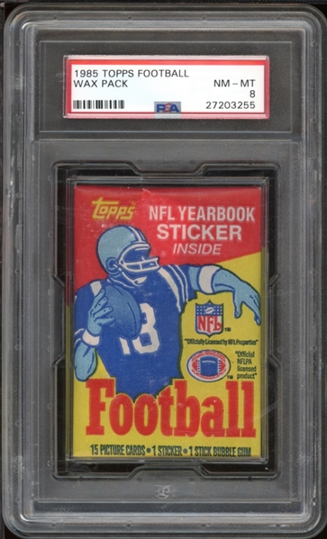 1985 Topps Football Wax Pack PSA 8 NM-MT