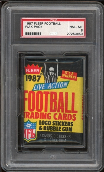 1987 Fleer Football Wax Pack PSA 8 NM-MT