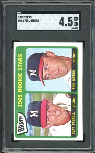 1965 Topps #461 Phil Niekro SGC 4.5 VG-EX+