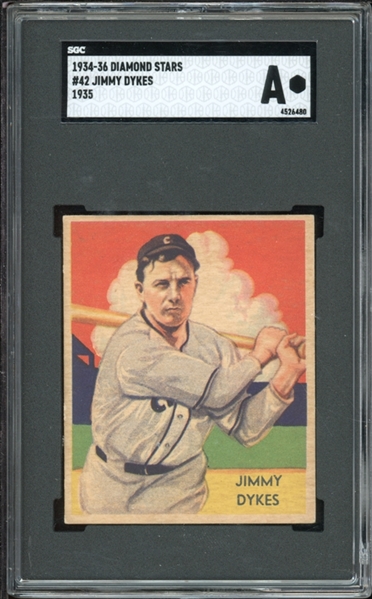 1934-36 Diamond Stars #42 Jimmy Dykes 1935 SGC Authentic