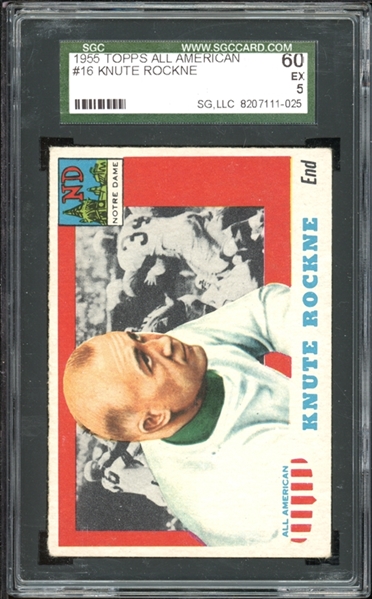 1955 Topps All- American #16 Knute Rockne SGC 5 EX