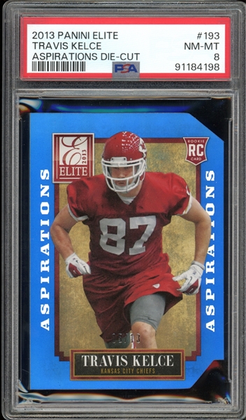 2013 Panini Elite Aspirations #193 Travis Kelce Die Cut (5/13) PSA 8 NM-MT