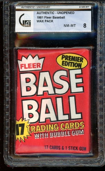 1981 Fleer Baseball Wax Pack GAI 8 NM-MT