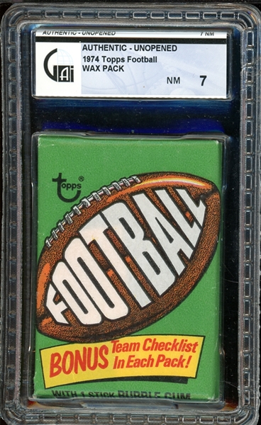 1974 Topps Football Wax Pack GAI 7 NM