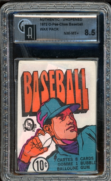 1972 O-Pee-Chee Baseball Wax Pack GAI 8.5 NM-MT+