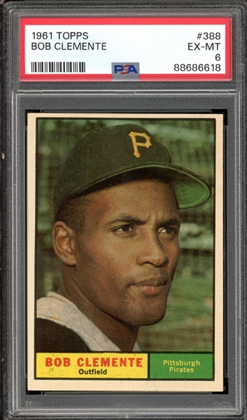 1961 Topps #388 Roberto Clemente PSA 6 EX-MT