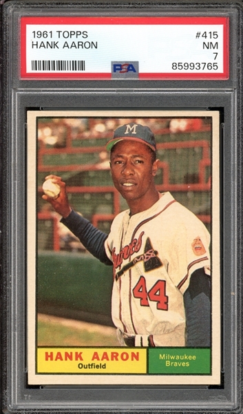 1961 Topps #415 Hank Aaron PSA 7 NM