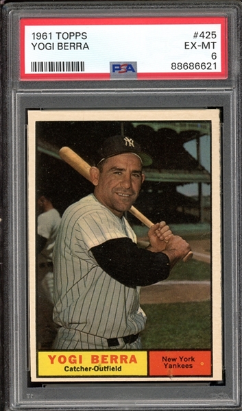 1961 Topps #425 Yogi Berra PSA 6 EX-MT