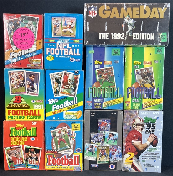 1989-95 Topps/Fleer/Bowman/Score/Gameday Football Unopened Lot of 11