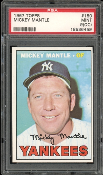 1967 Topps #150 Mickey Mantle PSA 9 MINT (OC) 