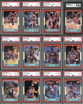 1986 Fleer Basketball Lot Of 23 Cards All Graded With HOF And Rookie Cards