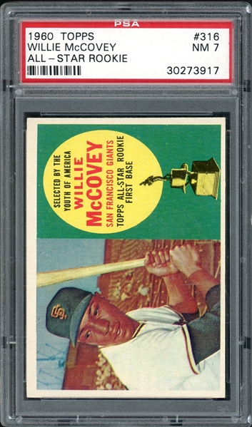 1960 Topps All-Star Rookie #316 Willie McCovey PSA 7 NM