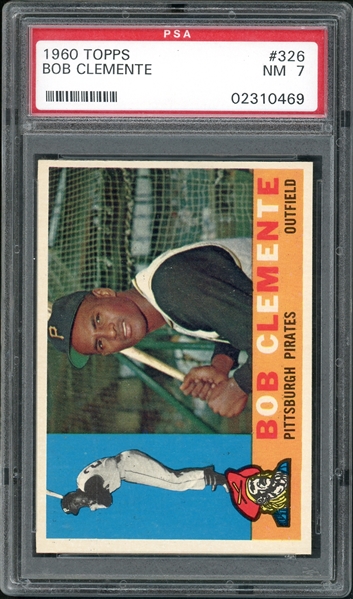 1960 Topps #326 Roberto Clemente PSA 7 NM 