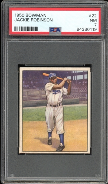 1950 Bowman #22 Jackie Robinson PSA 7 NM