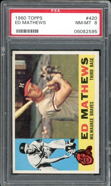 1960 Topps #420 Ed Mathews PSA 8 NM-MT