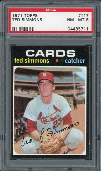 1971 Topps #117 Ted Simmons PSA 8 NM-MT