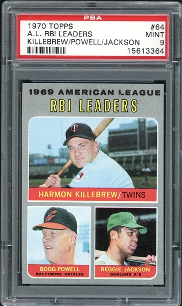 1970 Topps #64 AL RBI Leaders PSA 9 MINT