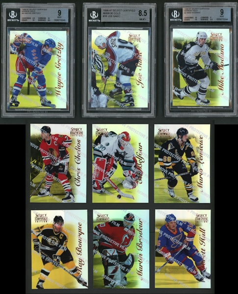 1996-97 Select Certified Hockey Mirror Gold Complete Set With Graded