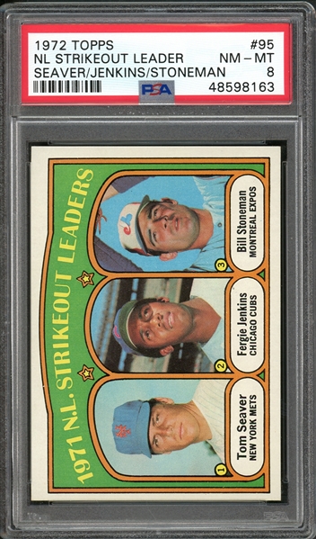 1972 Topps #95 NL Strikeout Leaders PSA 8 NM-MT