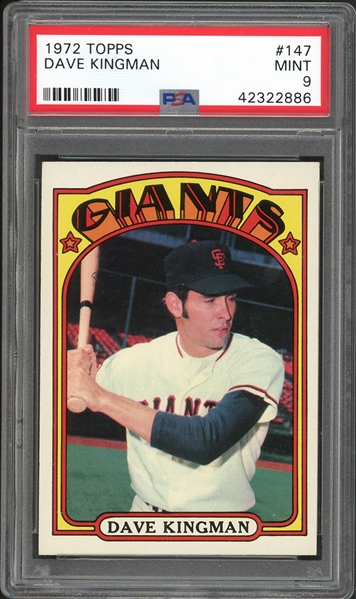 1972 Topps #147 Dave Kingman PSA 9 MINT