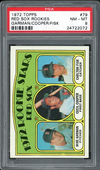 1972 Topps Red Sox Rookies #79 Carlton Fisk PSA 8 NM-MT 