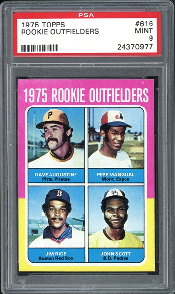 1975 Topps Rookie Outfielders #616 Jim Rice PSA 9 MINT