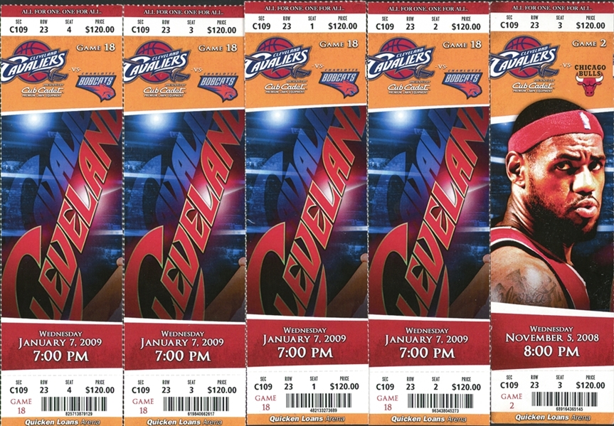 2004-2009 Cleveland Cavaliers Full Tickets Lot Of 14